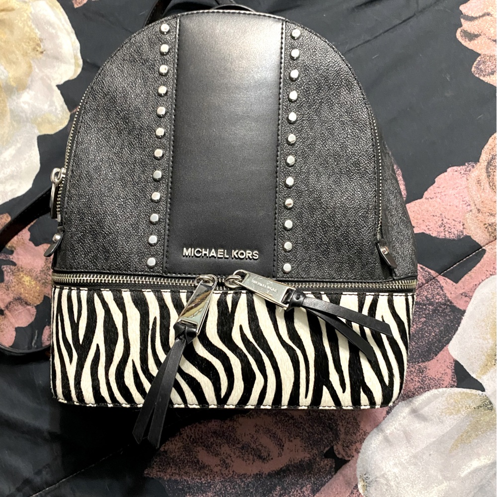 Michael kors zebra backpack purse
